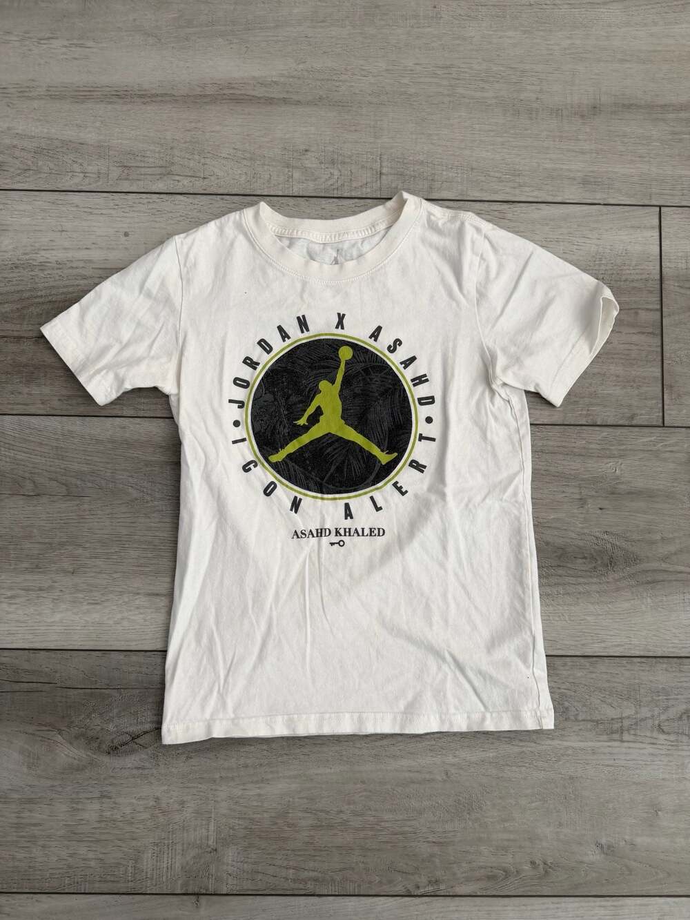 Youth Jordan x Asahd Khaled Icon Alert Graphic T-Shirt White Kids Size M